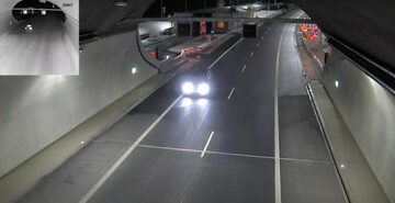 Kierowca jechał pod prąd w tunelu na S7