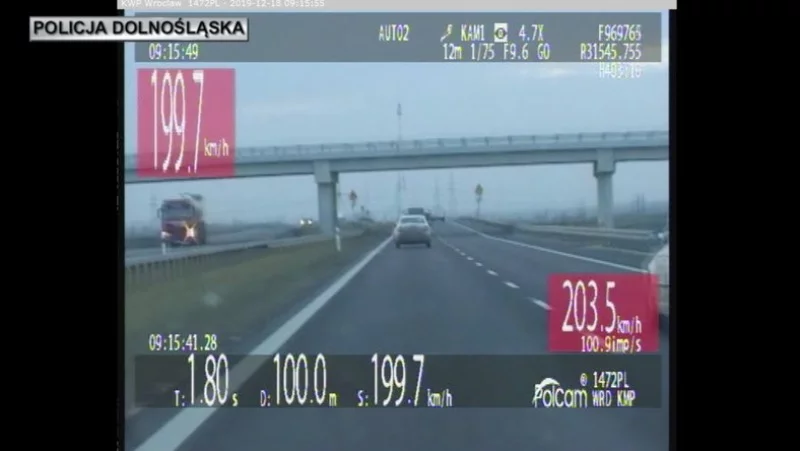 Prowadziła Skodę z prędkością ponad 200 km/h