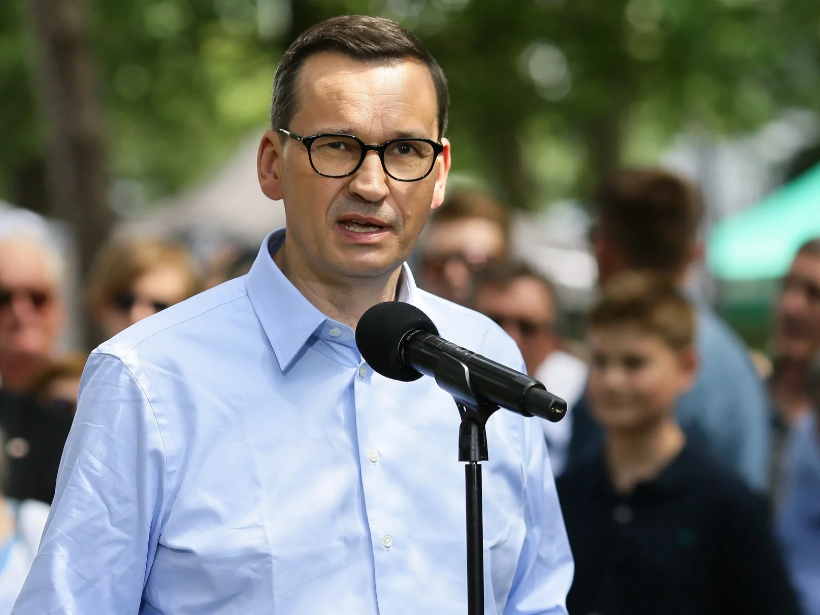 Premier Mateusz Morawiecki podczas pikniku rodzinnego 800+ w Tychach