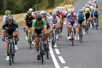 Kolarze jadący w Tour de France