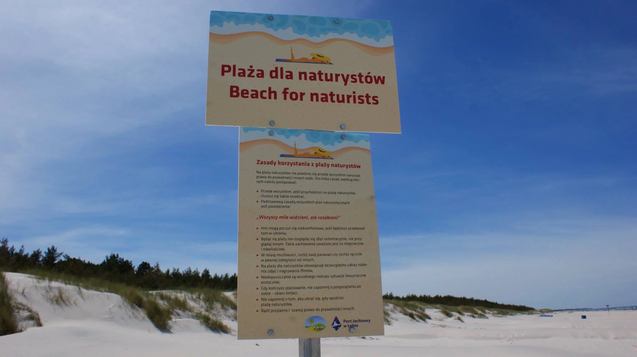 Plaża naturystów w Łebie