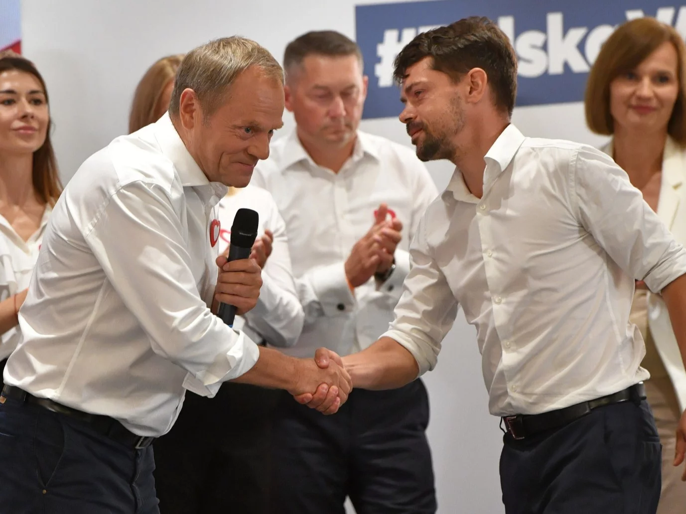 Donald Tusk i Michał Kołodziejczak