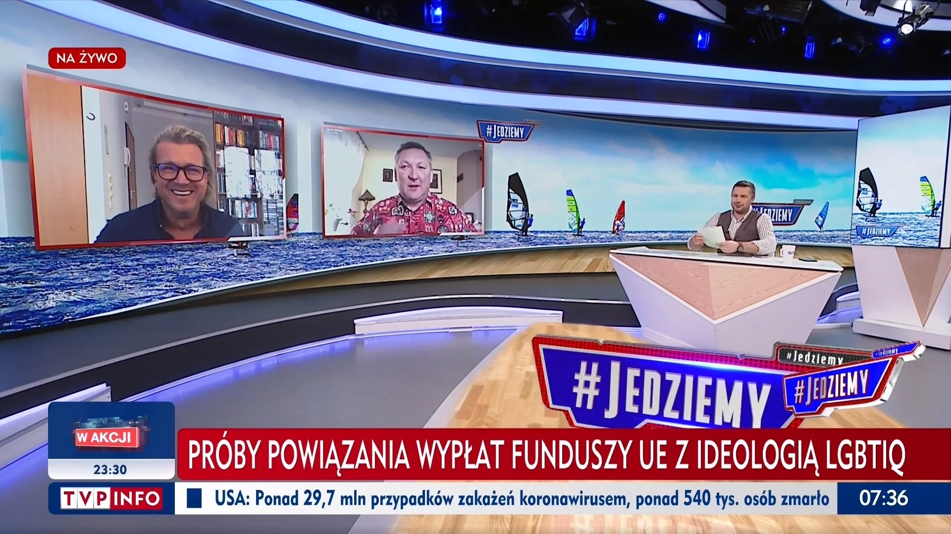 Jarosław Jakimowicz, Jacek Wrona i Michał Rachoń w programie „#Jedziemy”