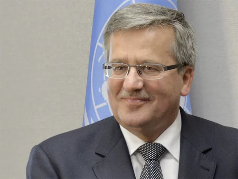 Bronisław Komorowski (fot. PAP/EPA/JUSTIN LANE)