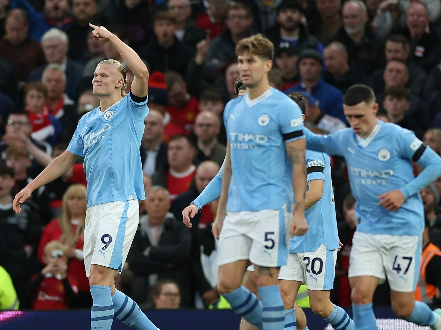 Erling Haaland, John Stones i Phil Foden