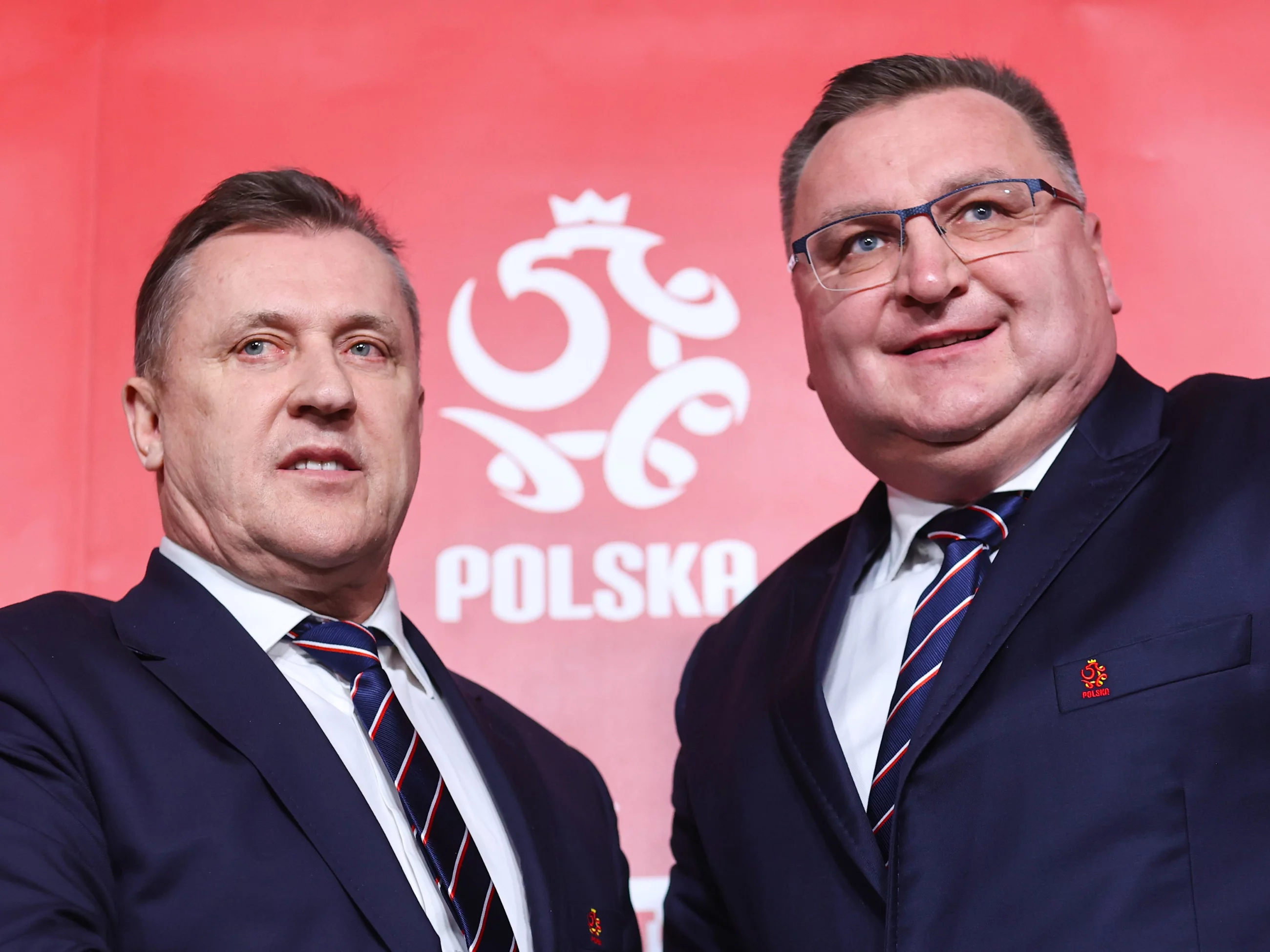 Cezary Kulesza i Czesław Michniewicz podczas konferencji reprezentacji Polski