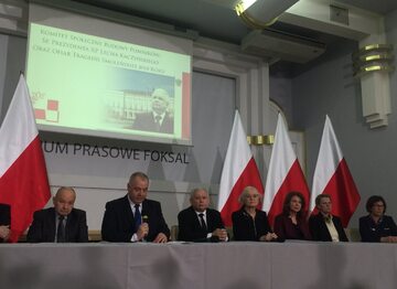Konferencja prasowa Jacka Sasina i Jarosława Kaczyńskiego