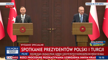 Konferencja prasowa prezydentów Polski i Turcji