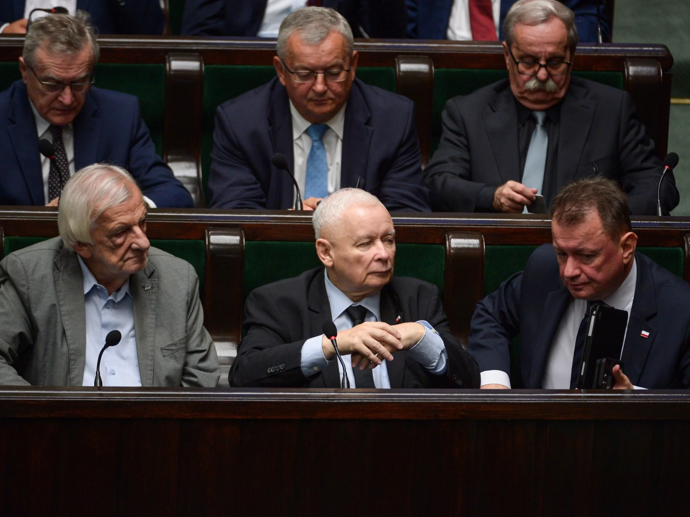 WARSZAWA POSIEDZENIE SEJMU
Ryszard Terlecki, Jarosław Kaczyński, Mariusz Błaszczak