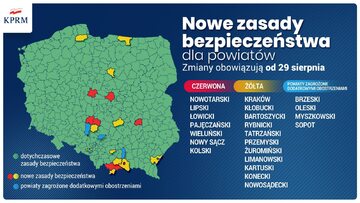 Koronawirus w Polsce. Strefy żółte i czerwone obowiązujące od 29 sierpnia