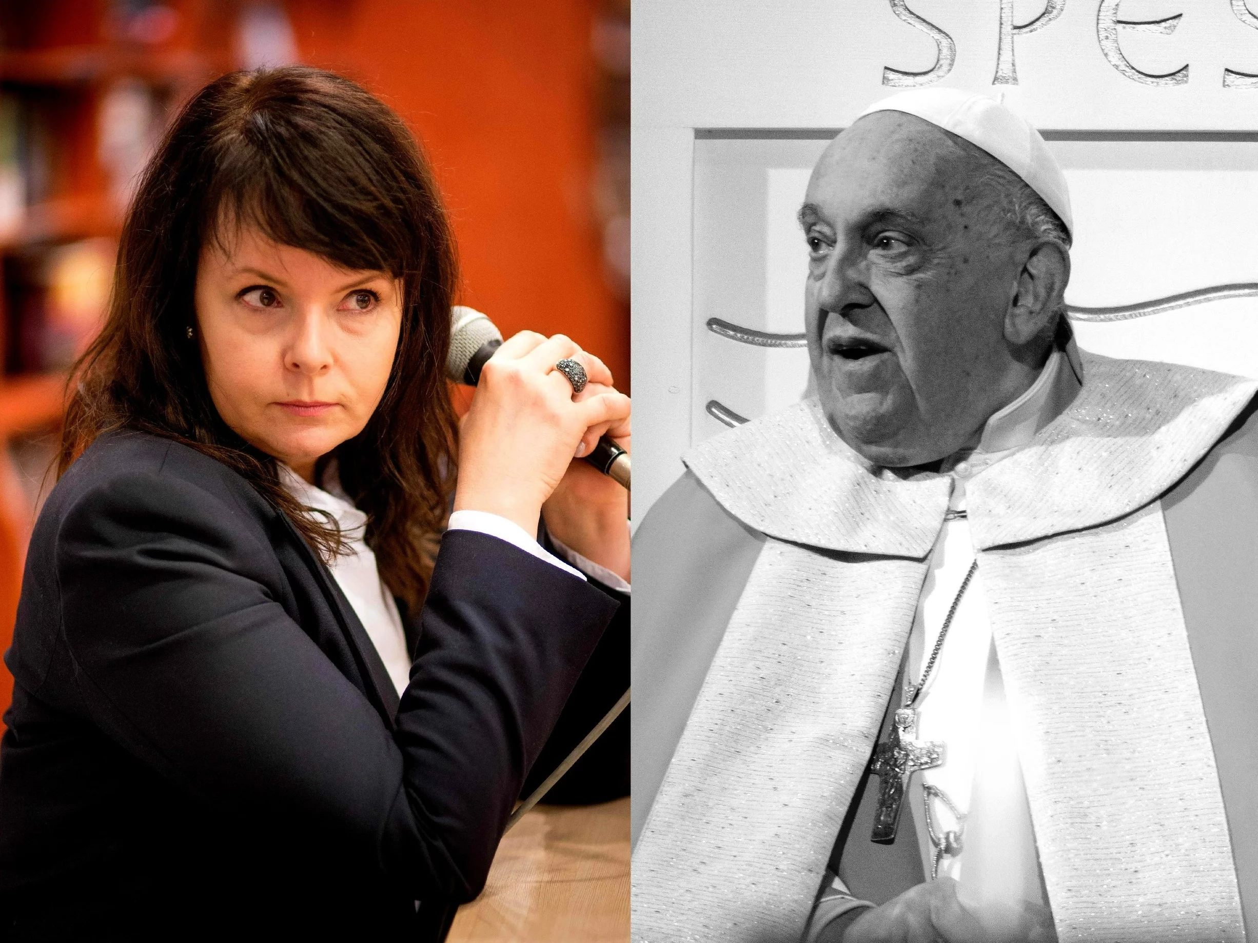 Karolina Korwin-Piotrowska i papież Franciszek