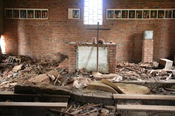 Kościół w Rwandzie, gdzie spalono około 5 tysięcy osób