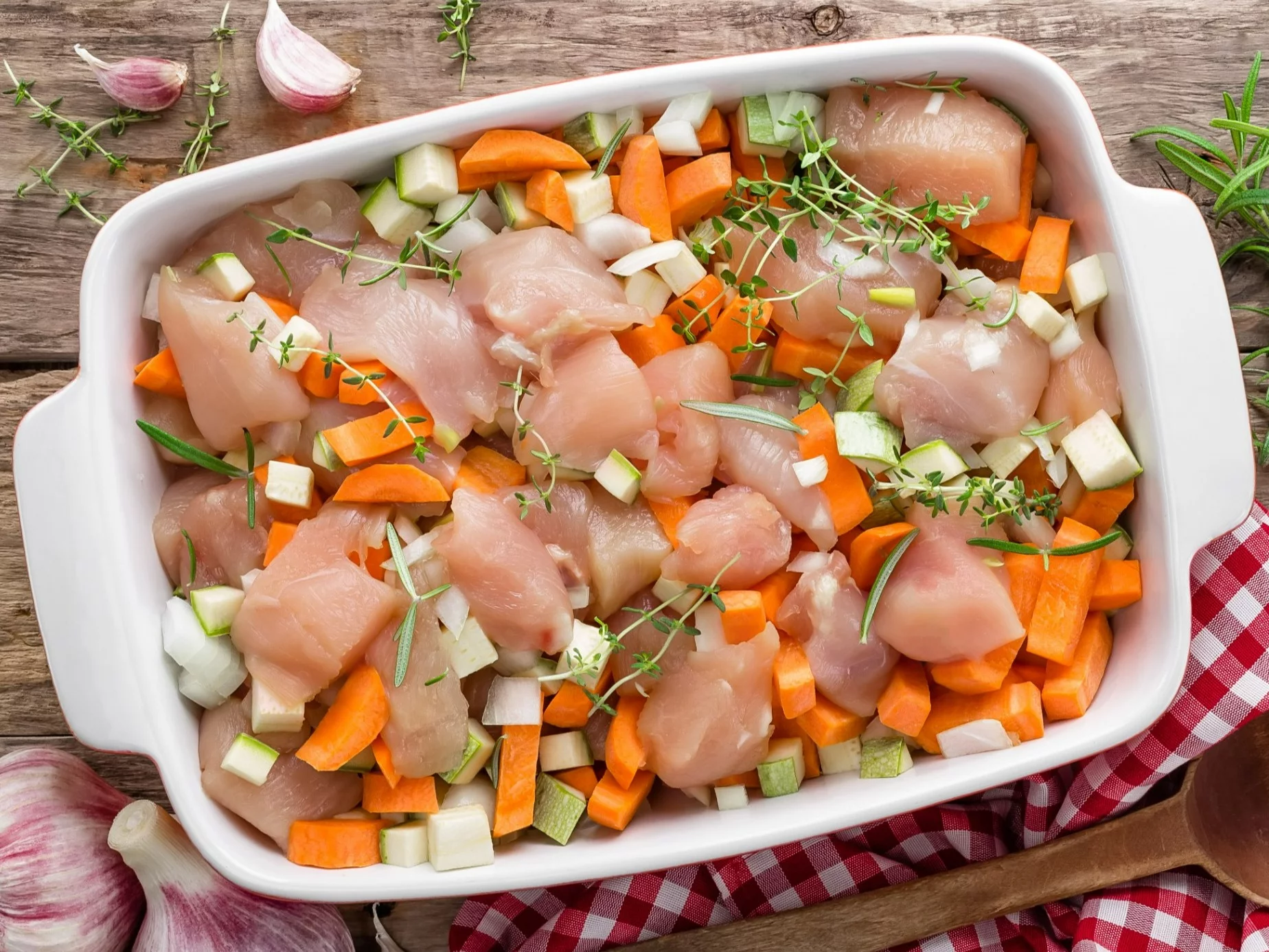 Pierś kurczaka pieczona z warzywami