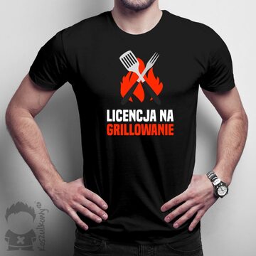 Koszulka z motywem "Licencja na Grillowanie"