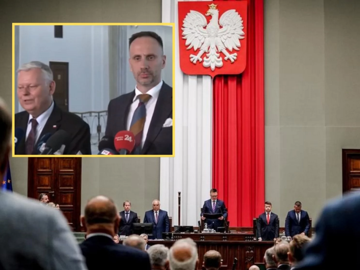 Suski i Kowalski podczas konferencji w Sejmie