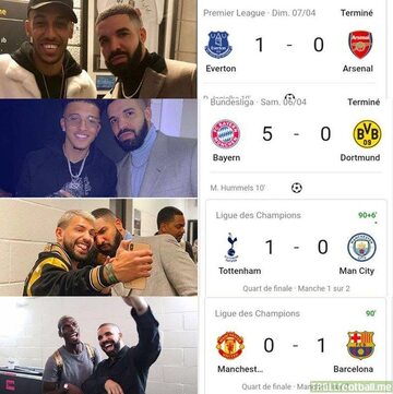 Krążące w sieci zestawienie selfie Drake'a i następujących po nich porażek