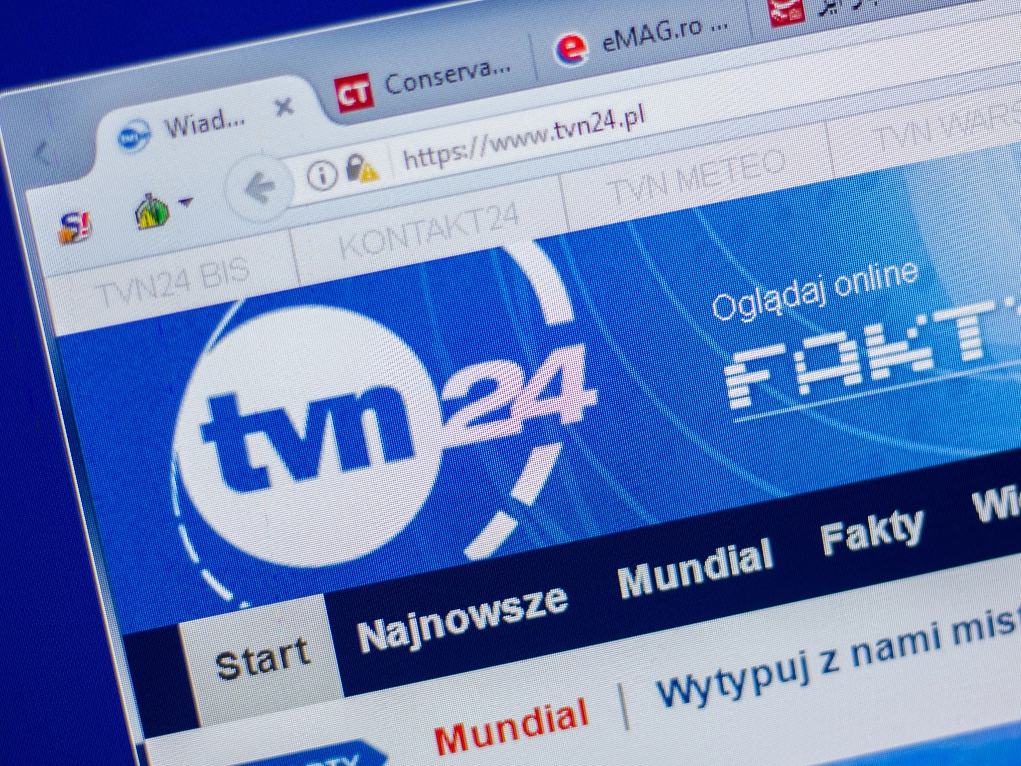 Logo TVN24, zdjęcie ilustracyjne