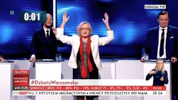 Krystyna Krzekotowska podczas debaty