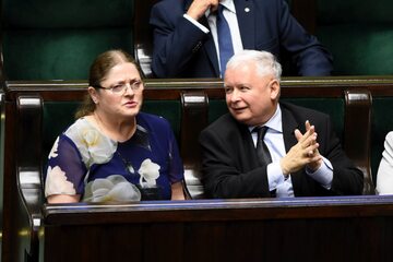 Krystyna Pawłowicz i Jarosław Kaczyński