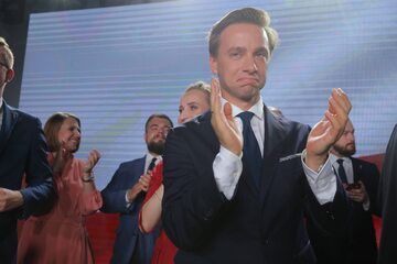 Krzysztof Bosak na wieczorze wyborczym