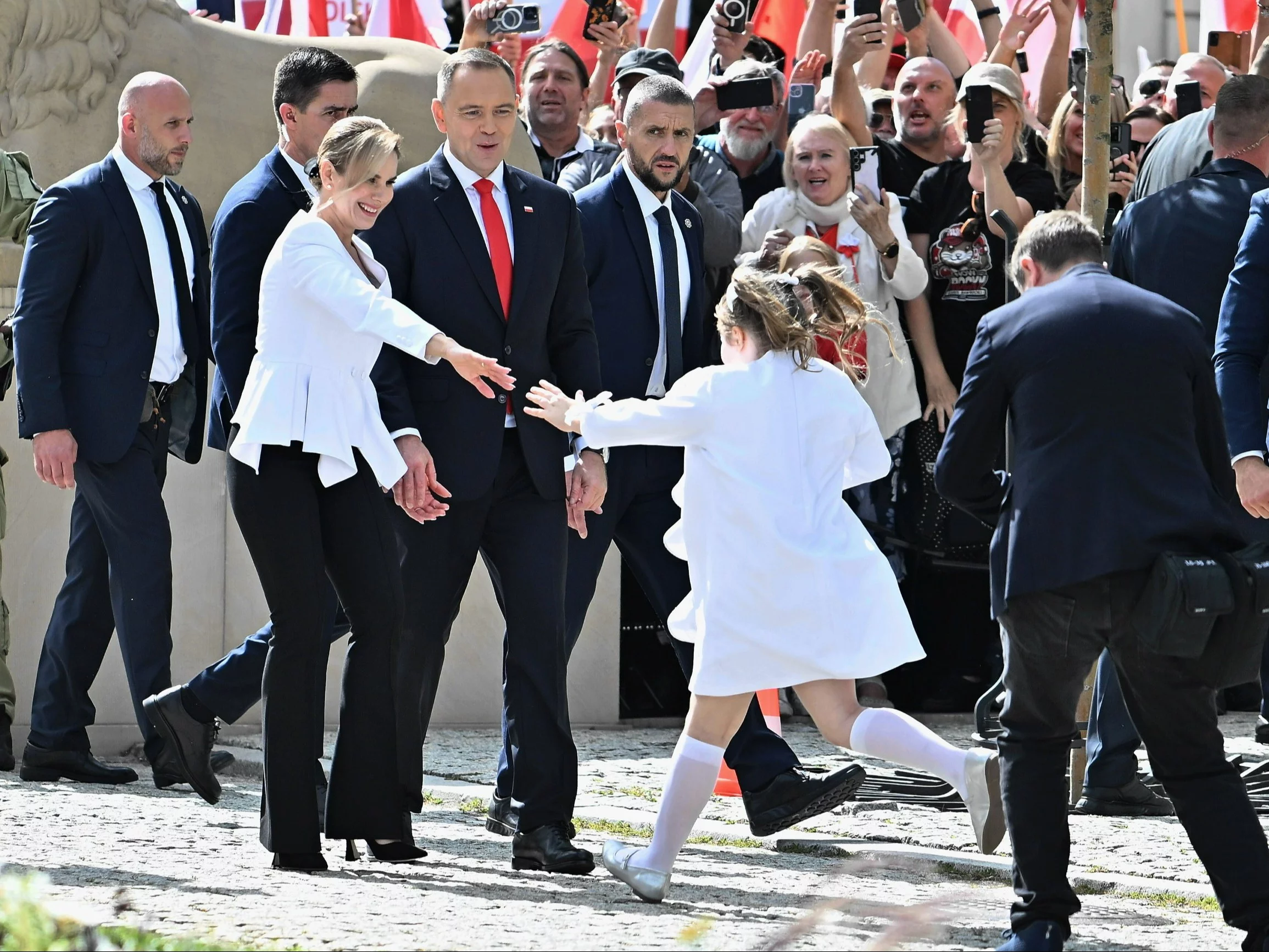 Marta i Karol Nawroccy z córką Kasią