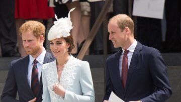 Książę Harry, księżna Kate i książę William w 2016 roku