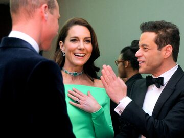 Książę William, księżna Kate i Rami Malek