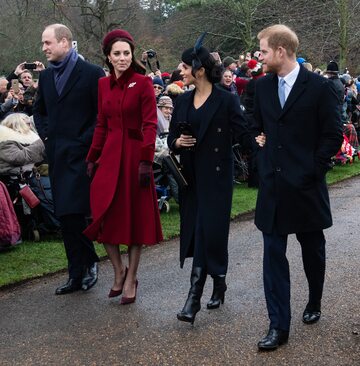 Książę William z księżną Kate oraz książę Harry z księżną Meghan