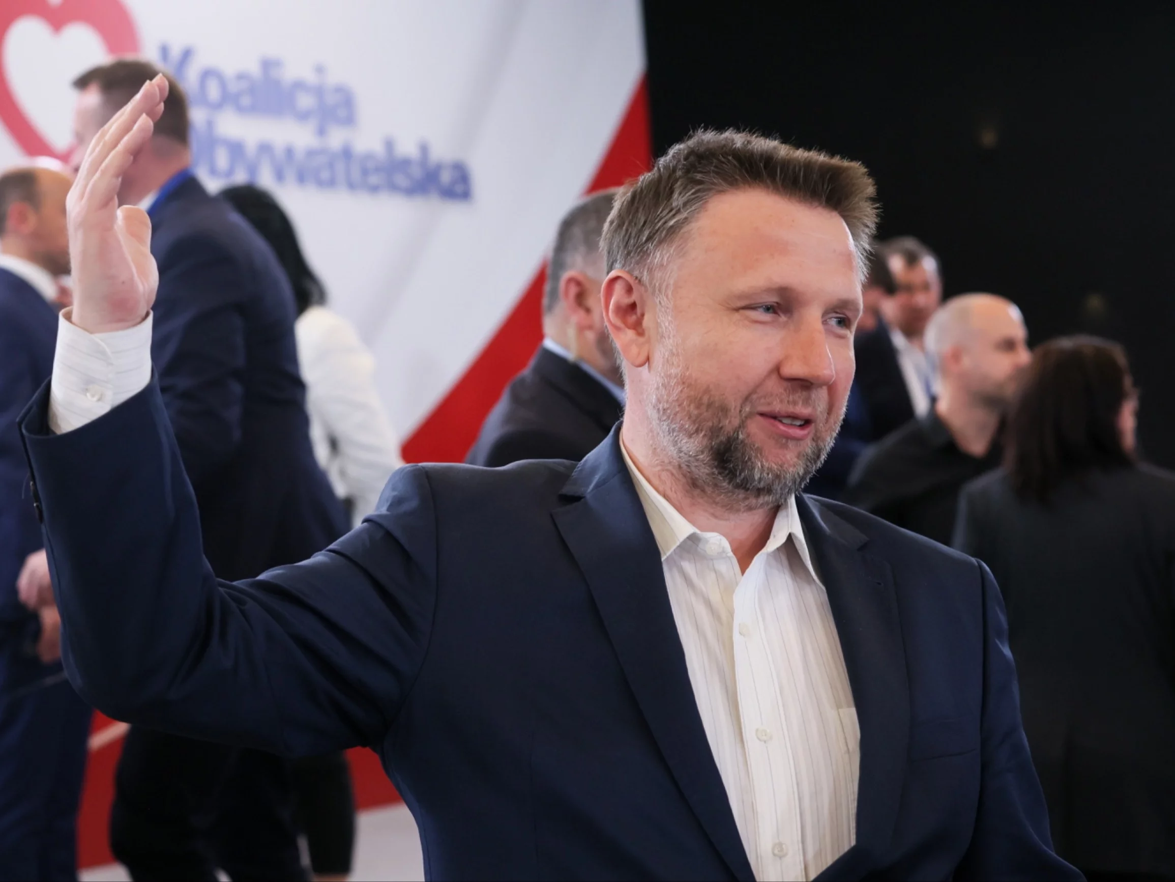 Minister spraw wewnętrznych i administracji Marcin Kierwiński podczas posiedzenia Rady Krajowej Platformy Obywatelskiej RP