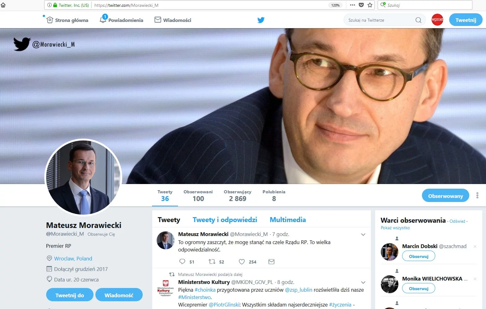 Fałszywe konto Mateusza Morawieckiego