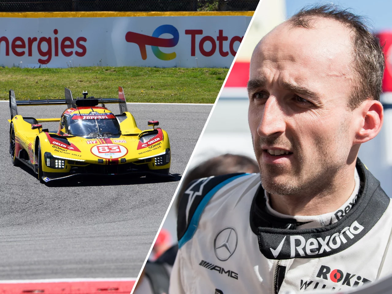 Kubica pędził Ferrari po torze. Auto nagle zajęło się ogniem