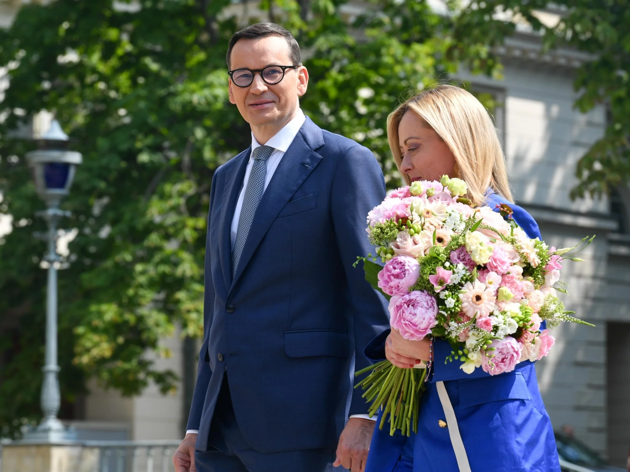 Mateusz Morawiecki (jeszcze jako premier) i Giorgia Meloni