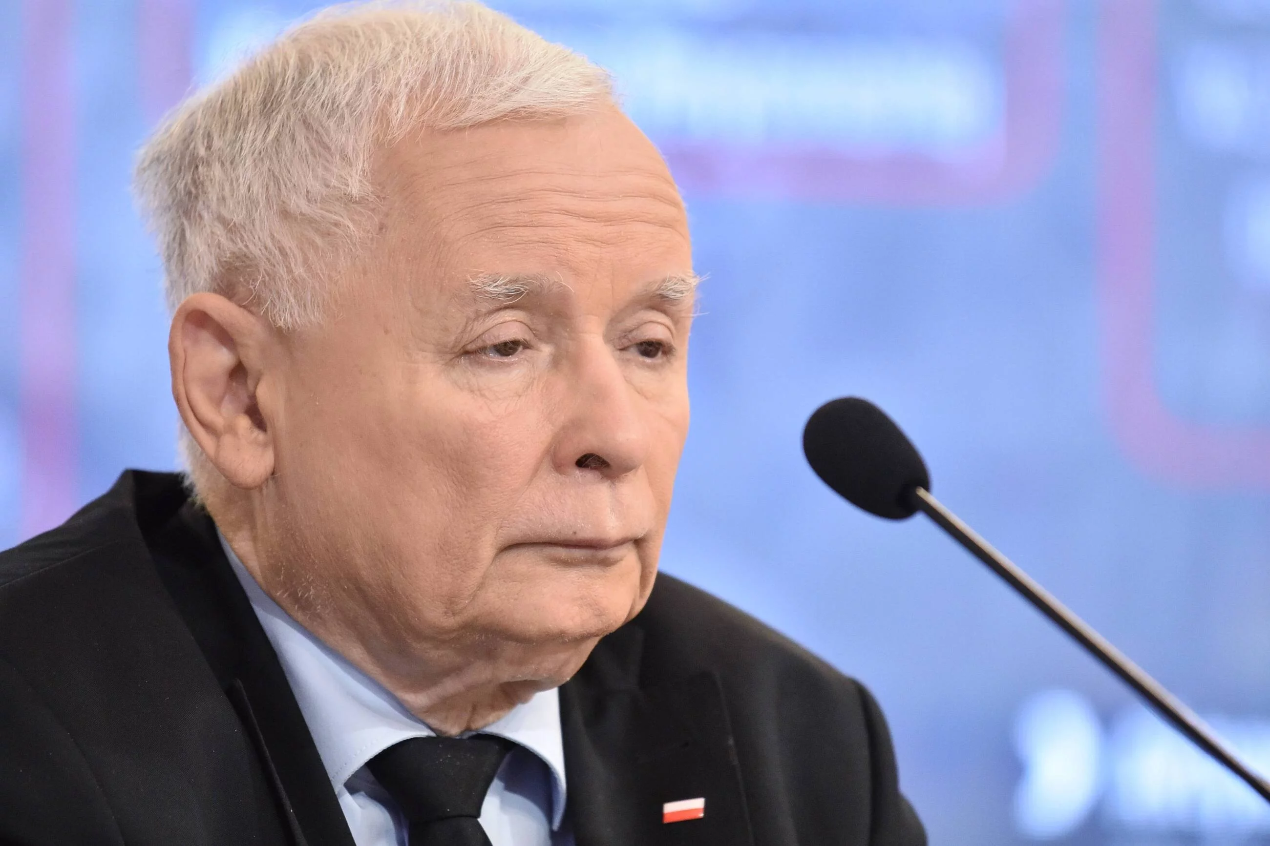 Jarosław Kaczyński podczas konferencji