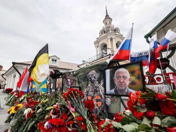 Kwiaty w Moskwie ku czci Jewgienija Prigożyna