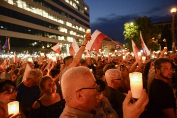 "Łańcuch światła" w Warszawie, 20 lipca 2017 roku