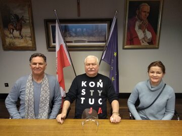 Lech Wałęsa z gośćmi