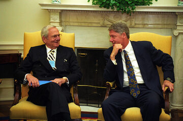 Lee Iacocca i Bill Clinton w Białym Domu