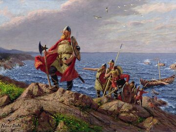 Leif Eriksson odkrywa Amerykę, obraz Hansa Dahla