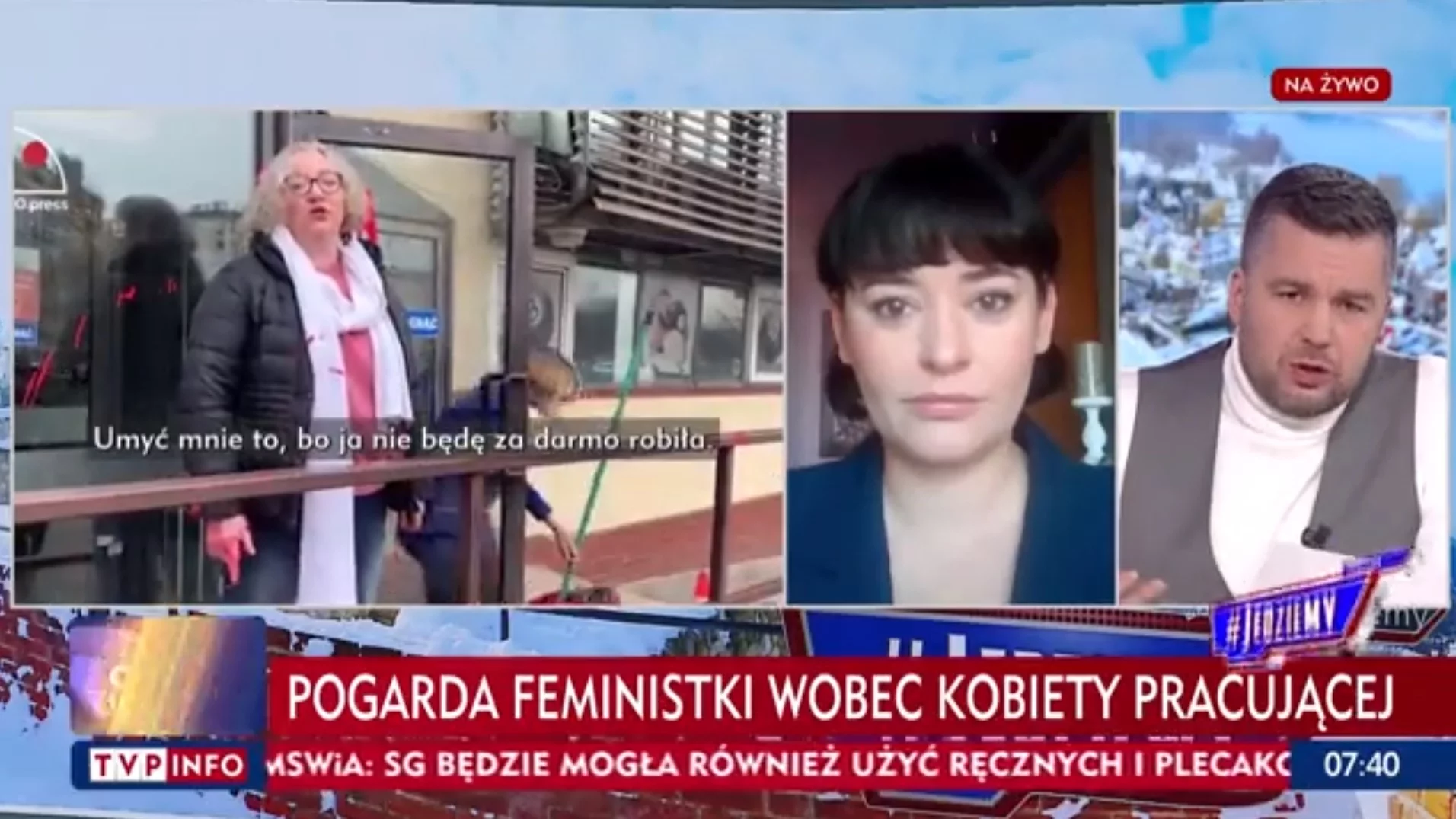 Kadr z programu „#Jedziemy” w TVP Info