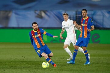 Leo Messi w meczu z Realem Madryt