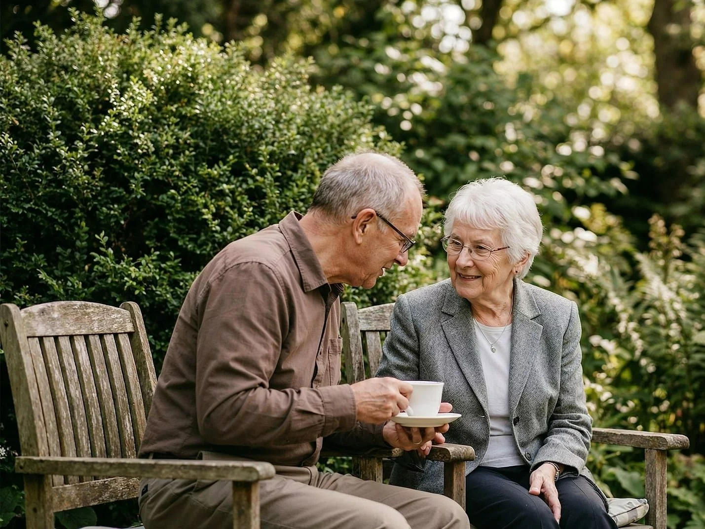 Seniorzy podczas rozmowy