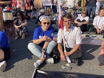 Lider Agrounii na proteście medyków