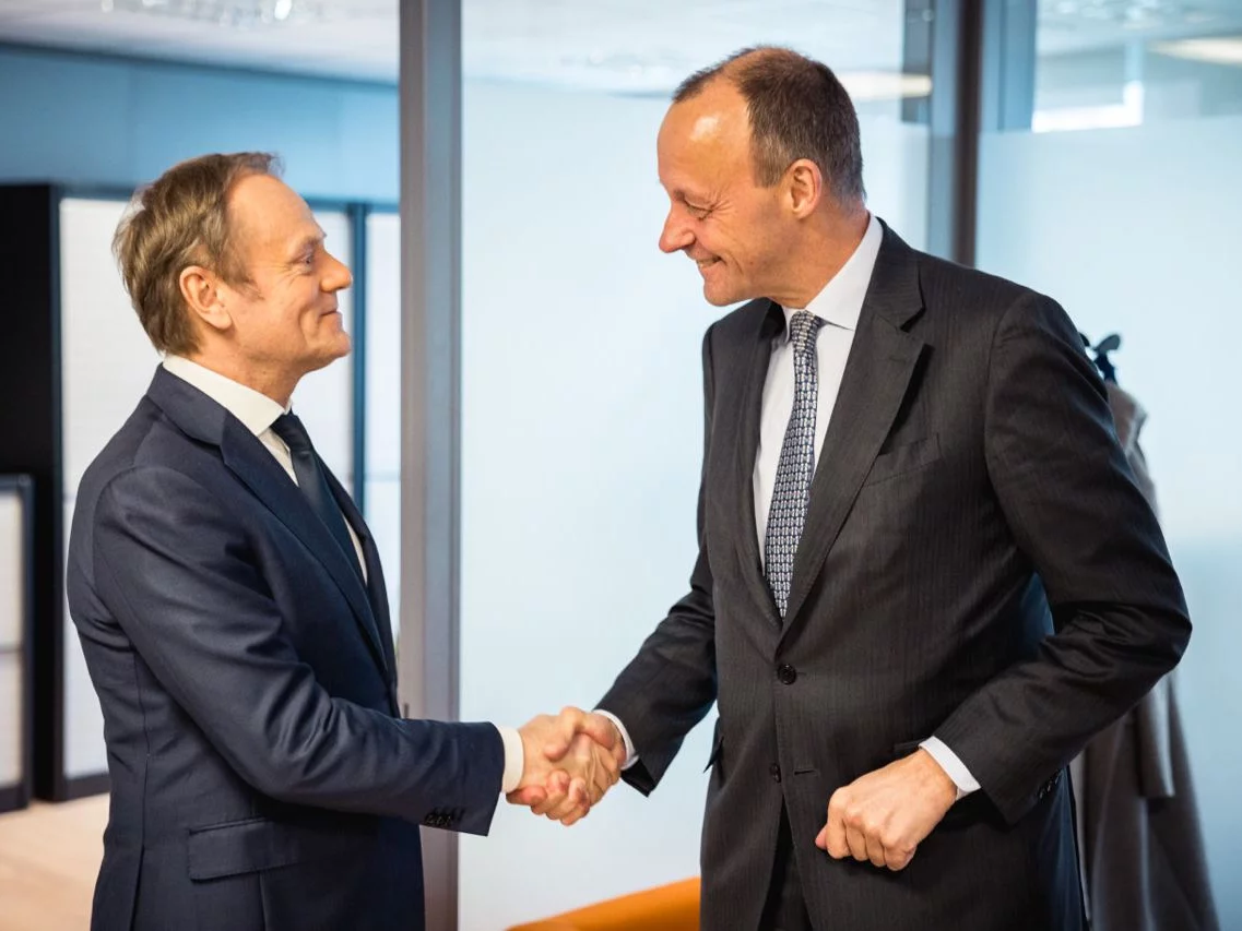 Donald Tusk i Friedrich Merz