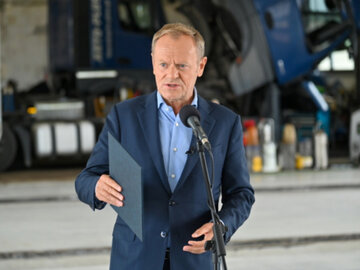 Lider PO Donald Tusk w Ostrzycy