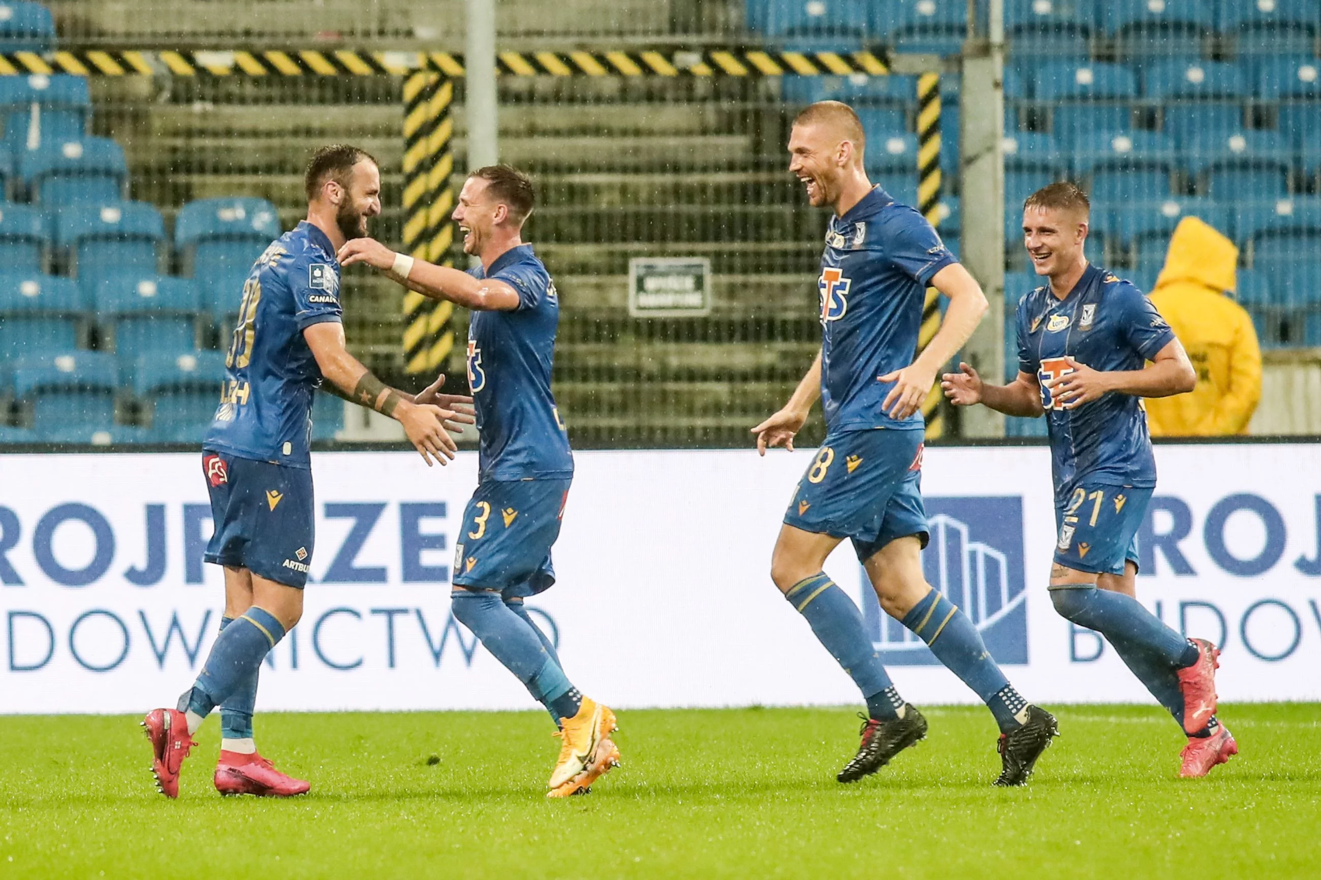 Piłkarze Lecha Poznań w meczu z Lechią Gdańsk