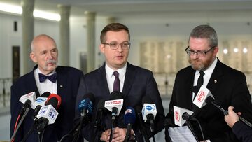 Liderzy Konfederacji: Janusz Korwin-Mikke, Robert Winnicki i Grzegorz Braun
