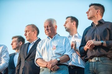 Liderzy PSL, PO i Nowoczesnej oraz Krzysztof Łoziński