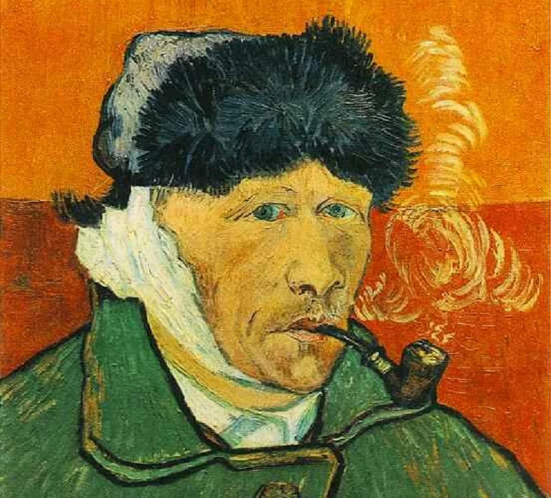 Vincent van Gogh, Autoportret z zabandażowanym uchem i fajką. Obraz powstał po kłótni autora z Paulem Gauguinem