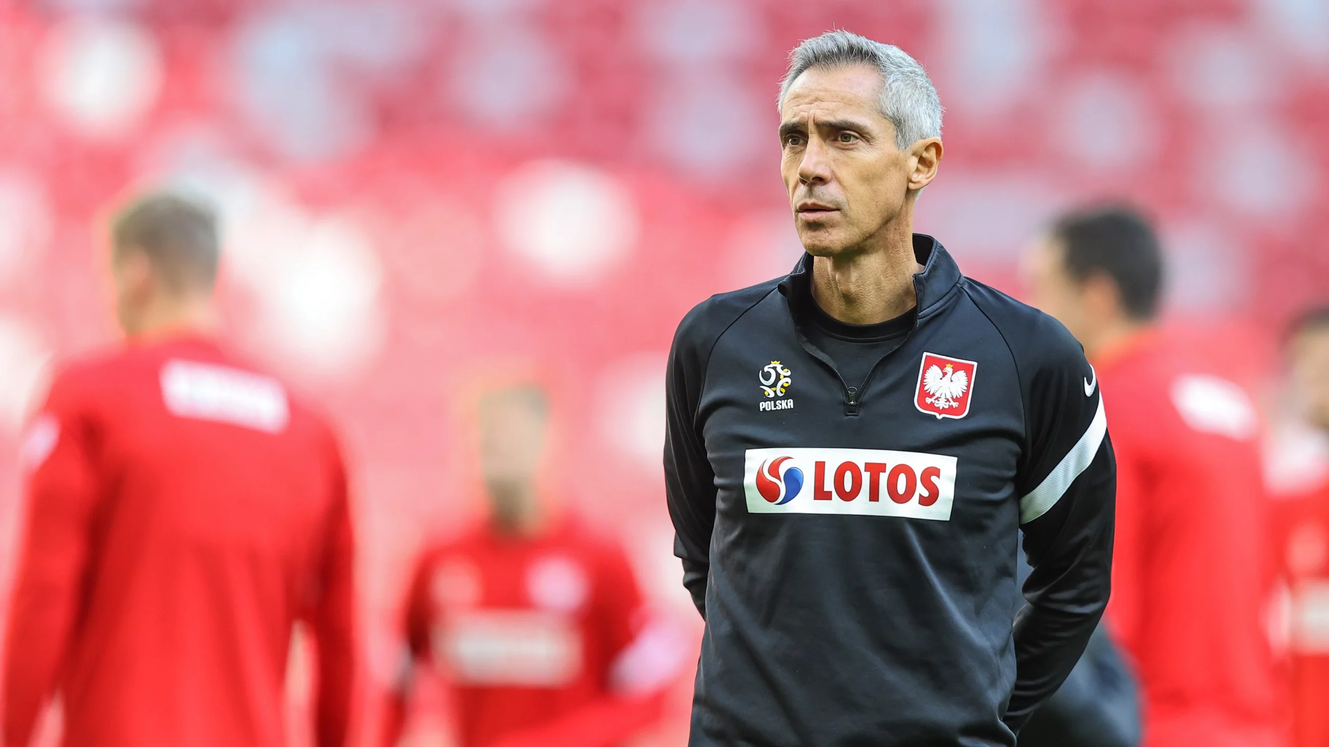 Paulo Sousa podczas treningu reprezentacji Polski