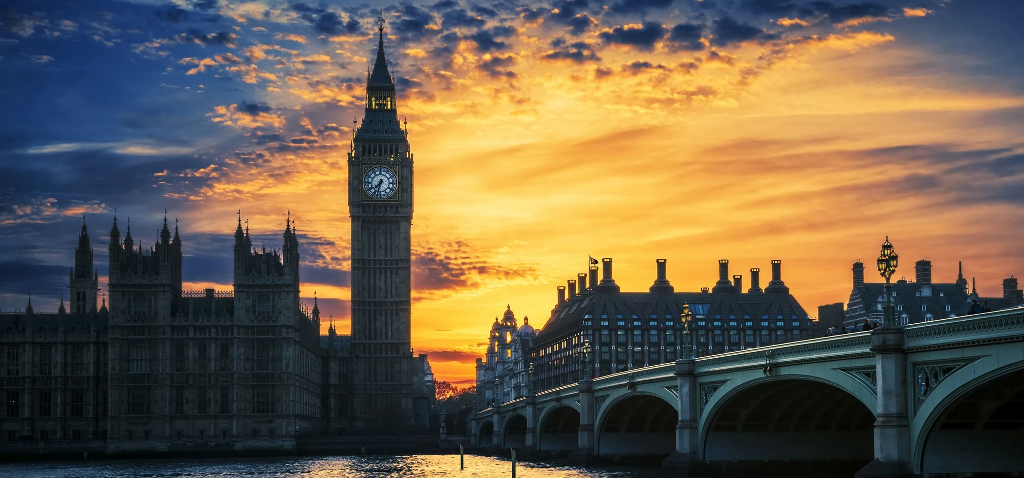 Londyn, widok na Big Bena i Westminster Bridge